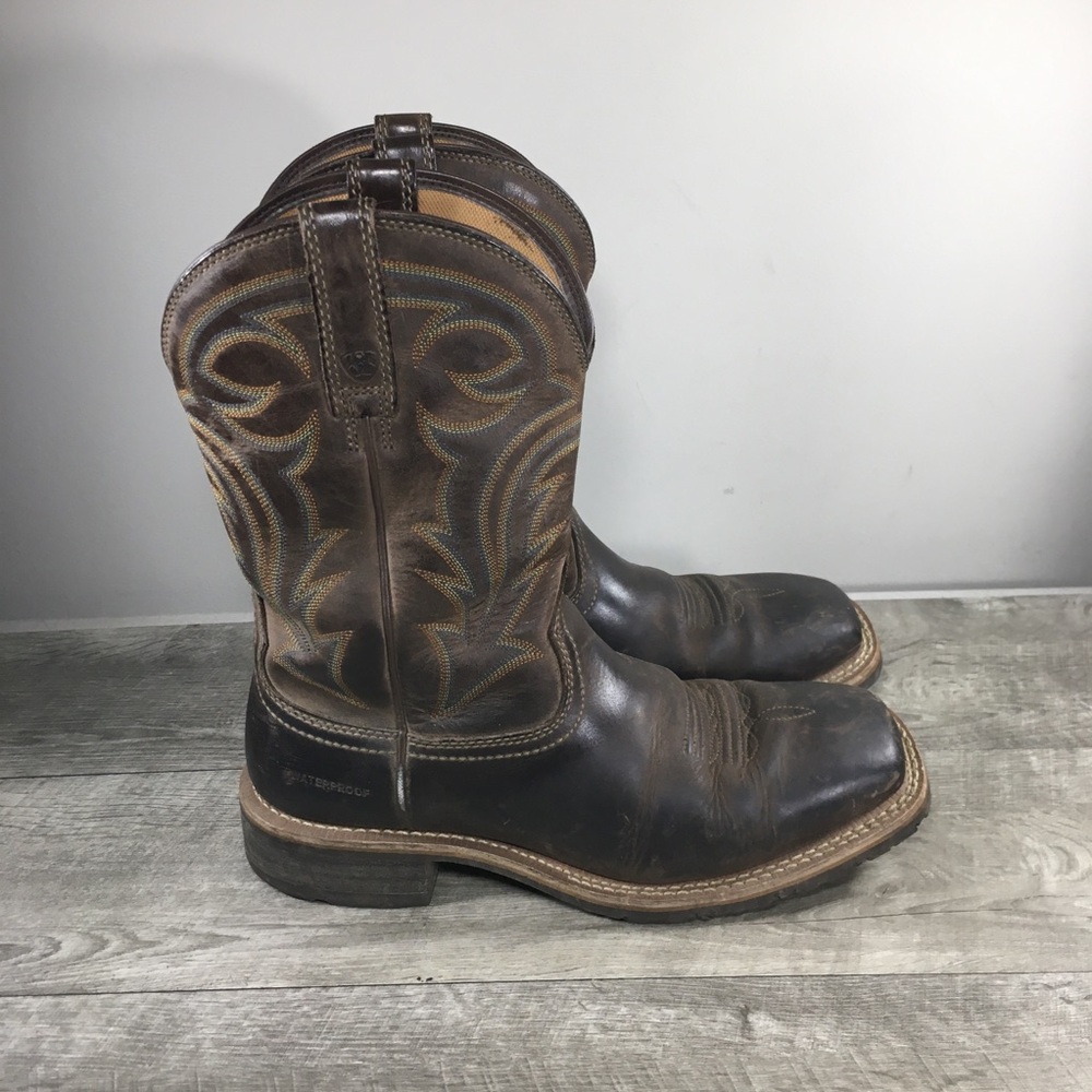 Ariat 10014067 Hybrid Rancher Waterproof Western Leather Cowboy Mens Boots 10 D